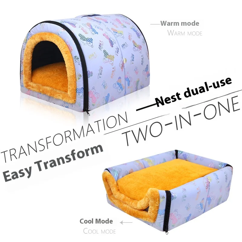 Waterproof Cat Bed Cozy Pet Nest Small Medium Dual Purpose Dogs Cats Winter Warm Cat Sleeping Bed Pet House Pet Supplies