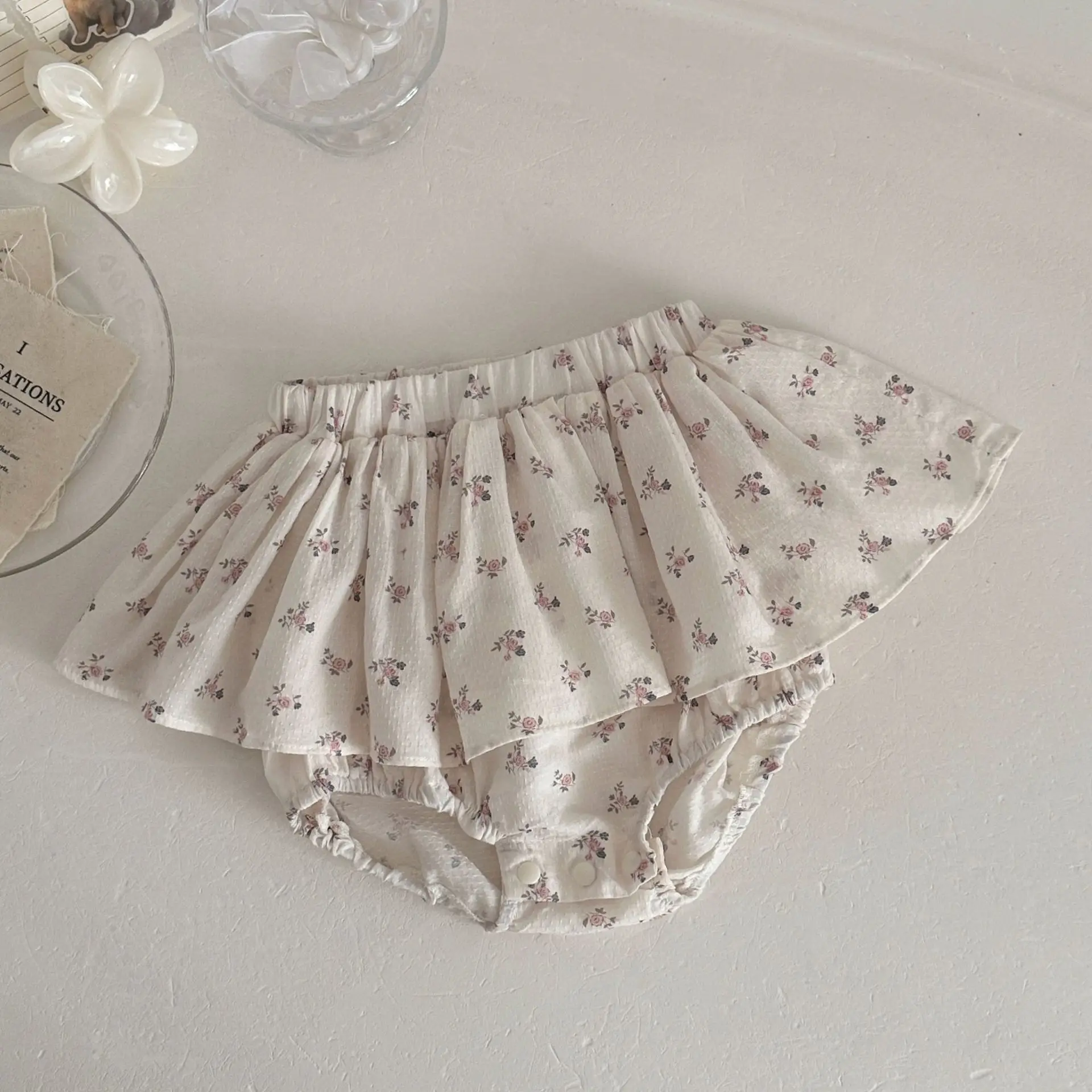 

Летние шорты-юбка для девочек 2026: милые шорты-блумеры с цветочным узором для младенцев, шорты-юбка для малышей, детская одежда