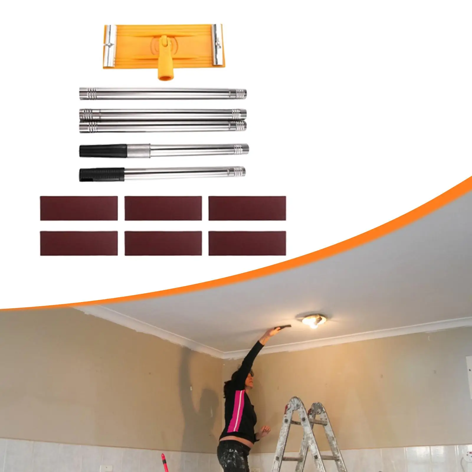 

Шлифовальный станок для гипсокартона, шлифовальный диск для стен, 360 градусов, с ручной модернизированной шлифовальной машиной для чистки и полировки палубы