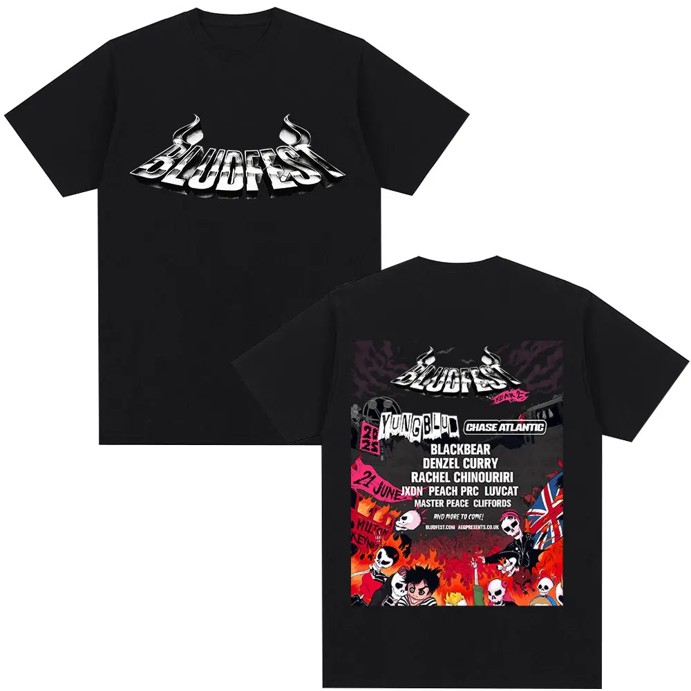 Yungblud Bludfest Music Festival T Shirt Men Women Clothing Fashion Hip Hop Short Sleeve T-shirts Casual Cotton Oversized Tshirt