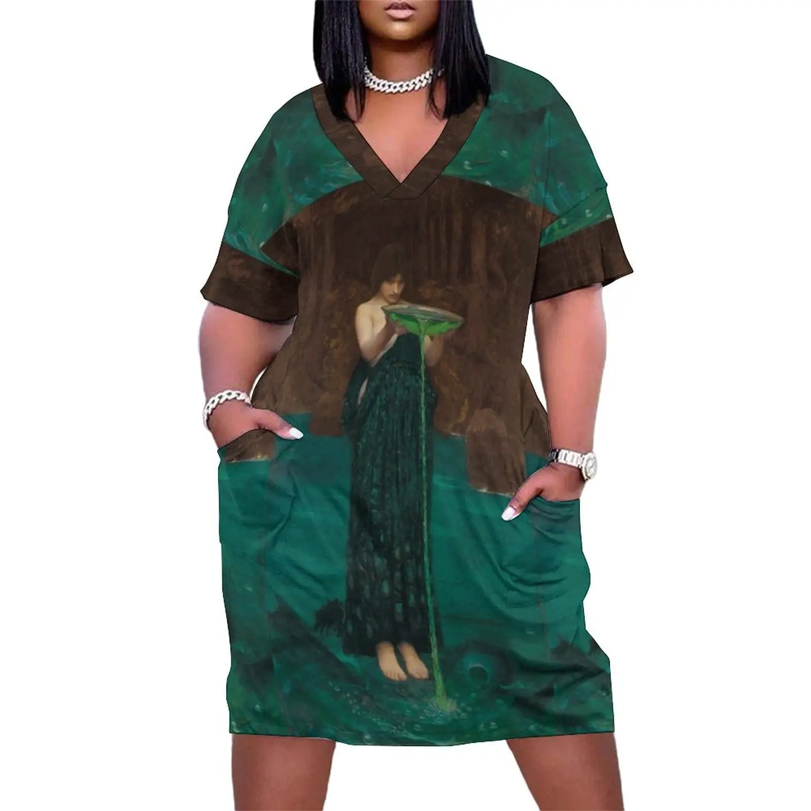 

Circe Invidiosa by J. W. Waterhouse Loose Pocket Dress summer dress korean women dress