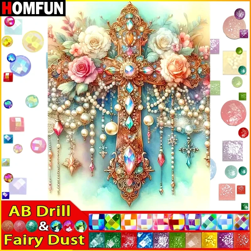 HOMFUN Fairy Dust AB 5D Diy Diamond Painting Cross Stitch 