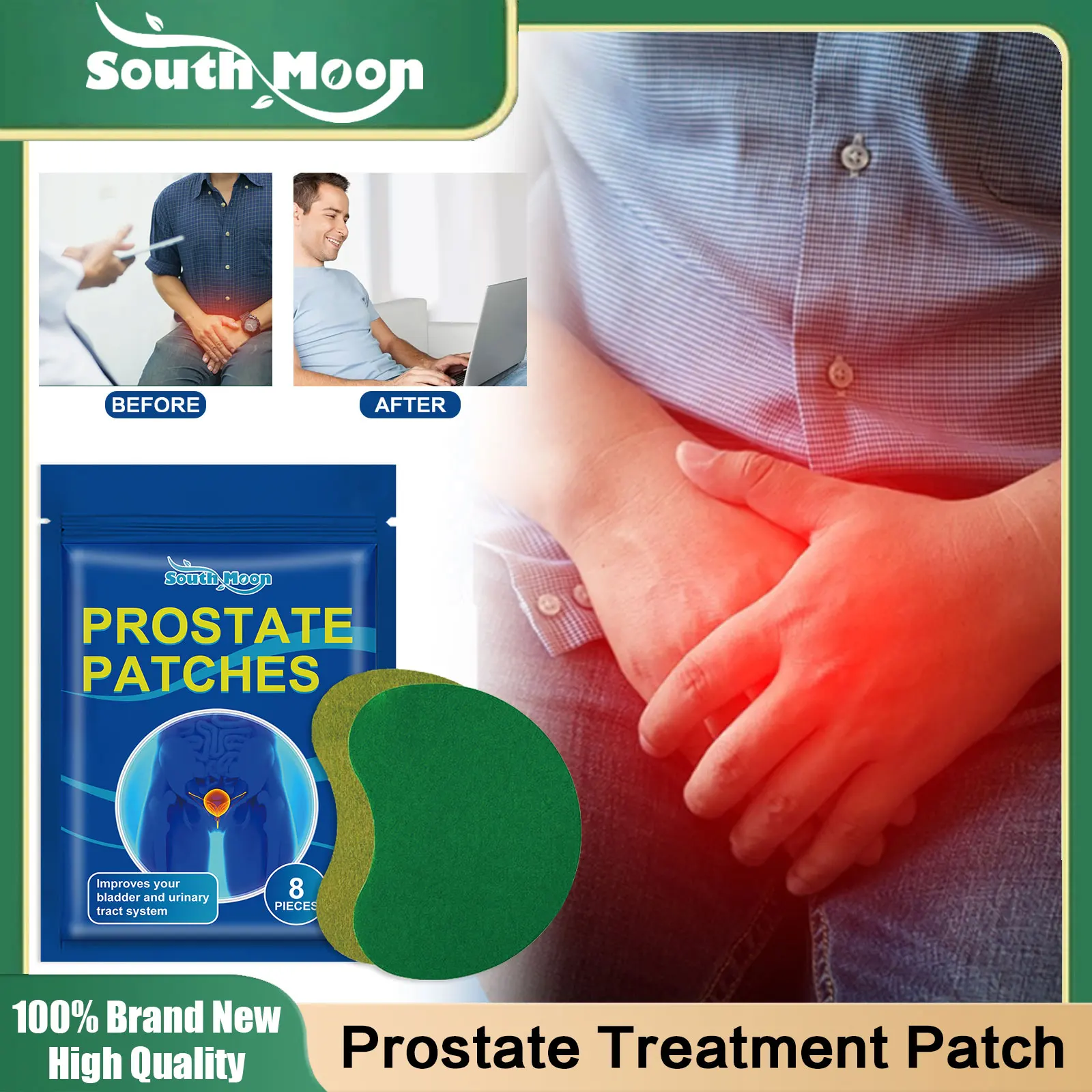 Herbal Prostate Patch Improve Urethral System Soothe Painful Urination Swelling Promote Normal Urinary Prevent Prostatitis Paste