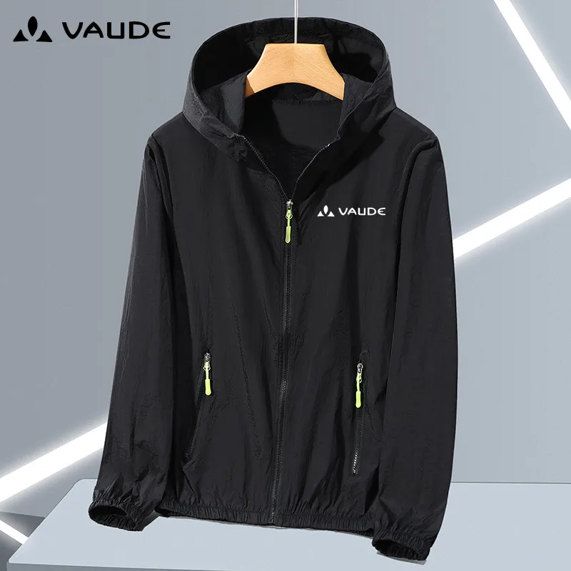 2024 Summer German Brand VAUDE Men's Trench Coat Large Size Sun-protective Clothing Korean Ultra-thin Street Wear Zipper Hooded