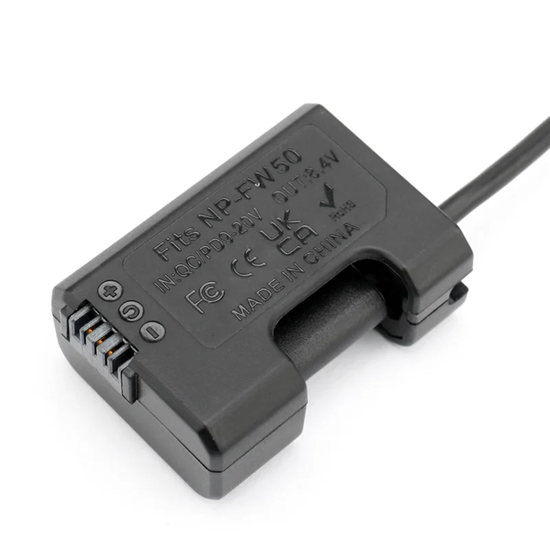 A26P For NP FW50 Dummy Battery Pack Coupler Adapter TYPE-C 9V/12V/15V/20V for Sony NEX-7/NEX-6/NEX-5T/ NEX-5N /ILCE-6500