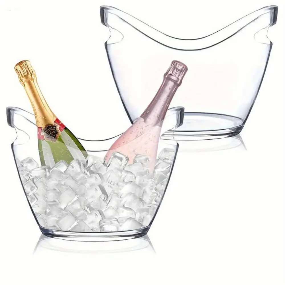 4/8/12L Transparent Ice Bucket Acrylic Anti-fall Champagne Bottles Ice Cooler Large Capacity Drinks Cooling Container Gift