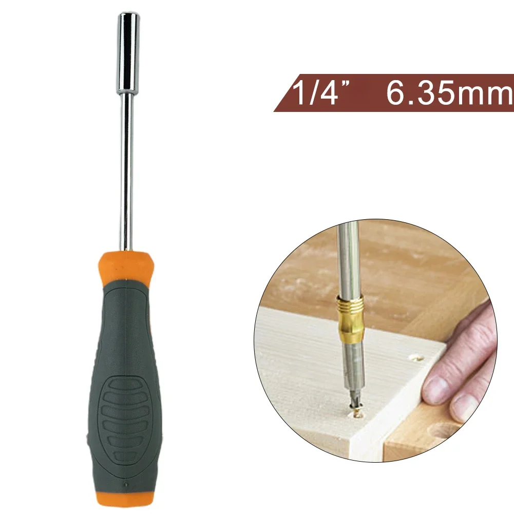 Screwdriver Handle Comfortable Rubber Non Slip Screwdriver Handle With Magnetic Connecting Rod And 635mm Hex Adapter