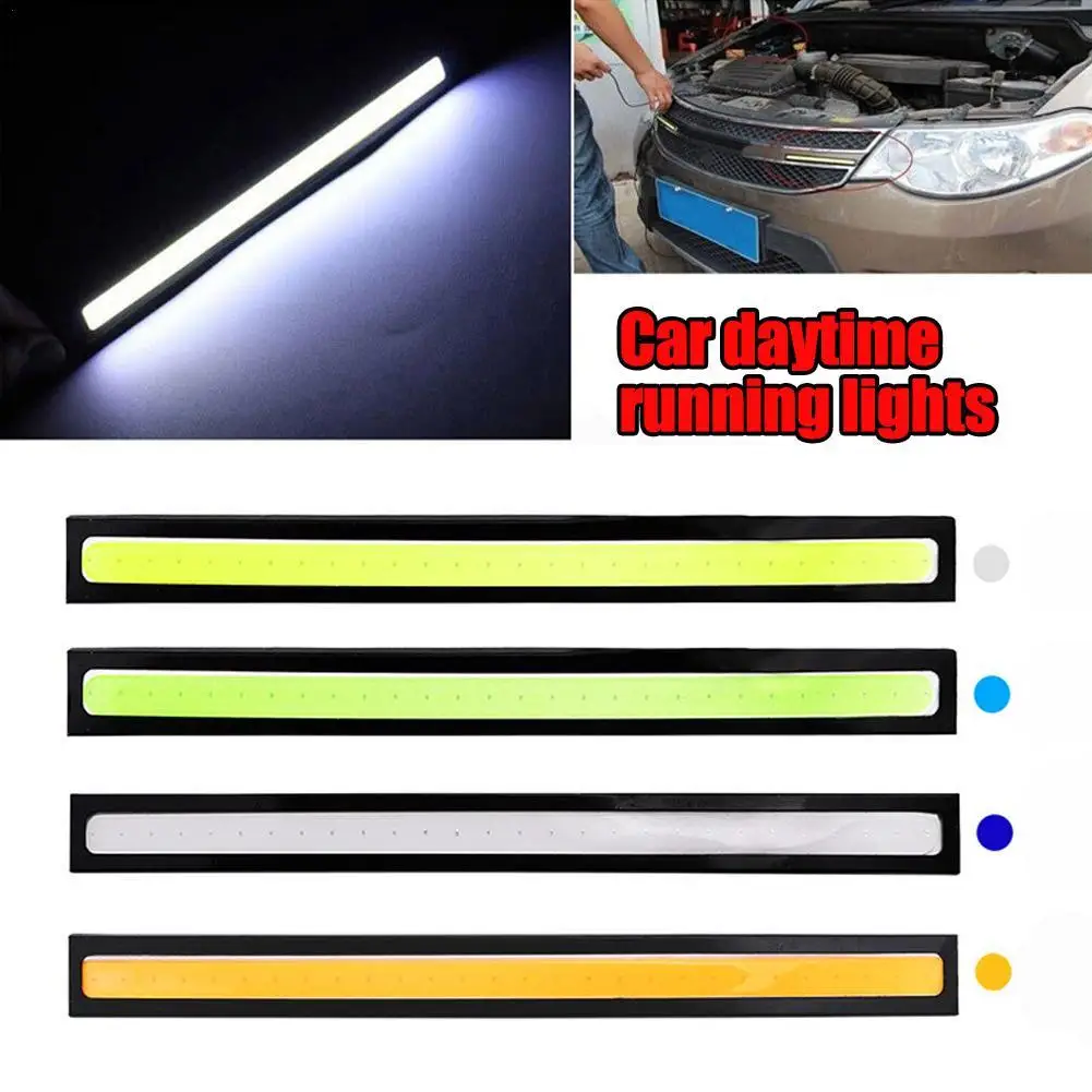 2pcs Ultra Thin Super Bright LED Car COB Daytime Running Lights Low Cosumption Auto DRL Fog Driving Lamp 12V DRL Lamp Universal