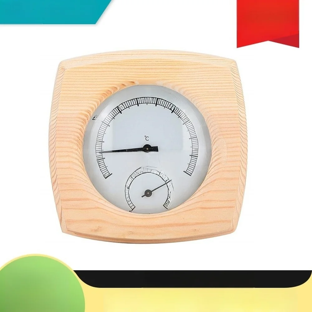 For Indoor Sauna Thermometer and Hygrometer in Wooden Housing for Reliable Temperature Humidity Tracking in Sauna or Home Use
