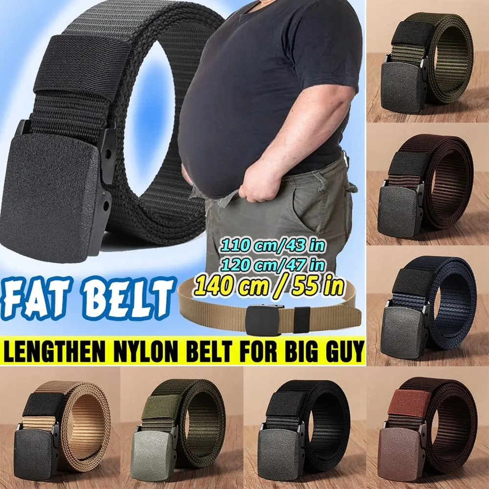 

Fashion Metal-free Security Check Lengthen Web Belt for Fat Man Nylon Waist Belt Waistband