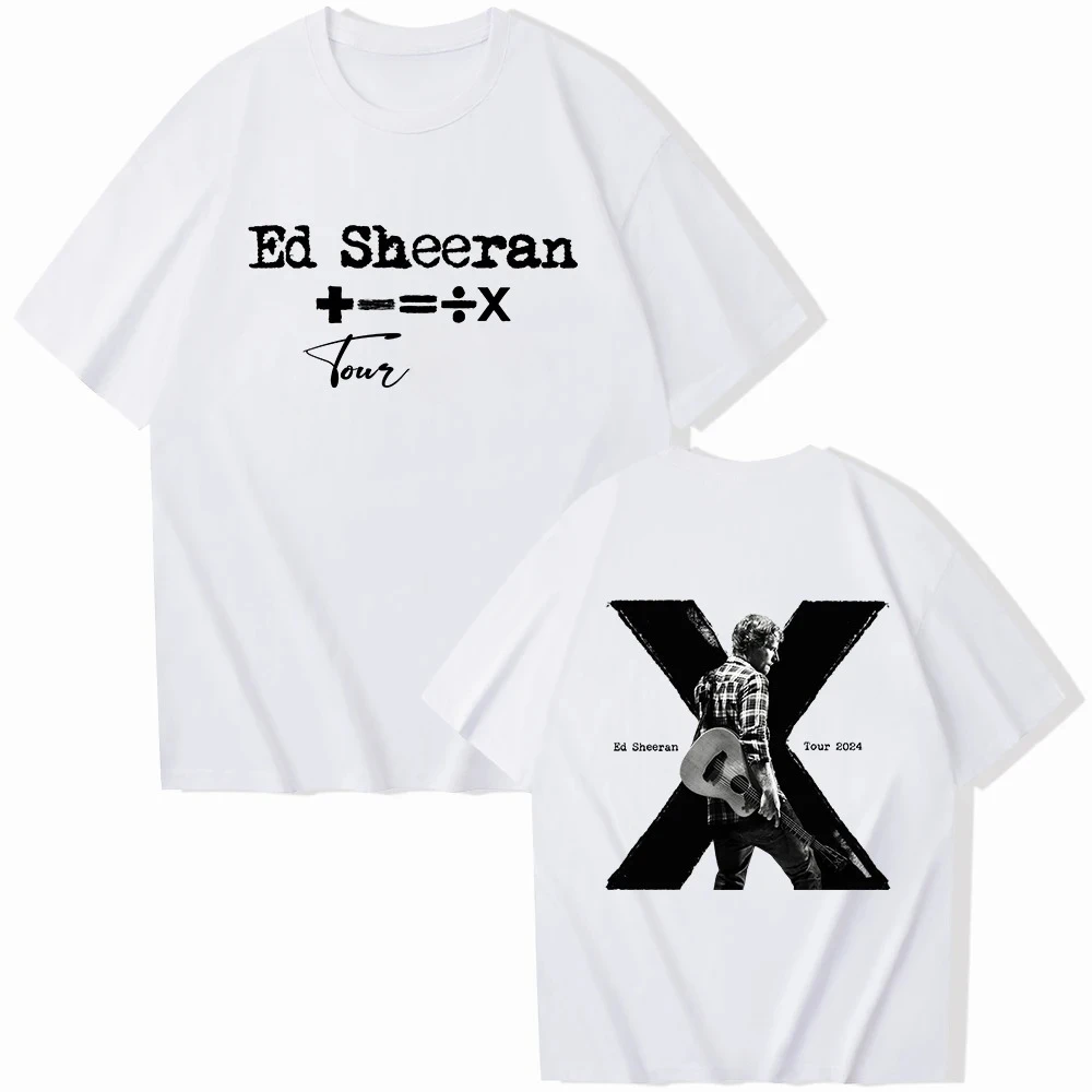 

Ed Sheeran Tour 10 Anniversary Printed Men's and Women's T-shirt O Collar Short Sleeve Loose Comfortable T-shirt Fans Gift