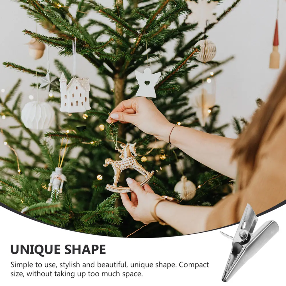 

25 Pcs nament Clips Xmas Tree Decor Iron Compact Multi Purpose Home Supplies Stylish Unique Shape Christmas Wreath