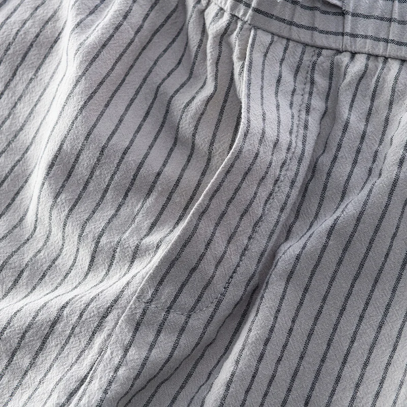 202 nuovi pantaloni casual slim fit giapponesi da uomo Sle modello a righe Dstring pantaloni per il tempo libero estivi per giovani alla moda e Haome