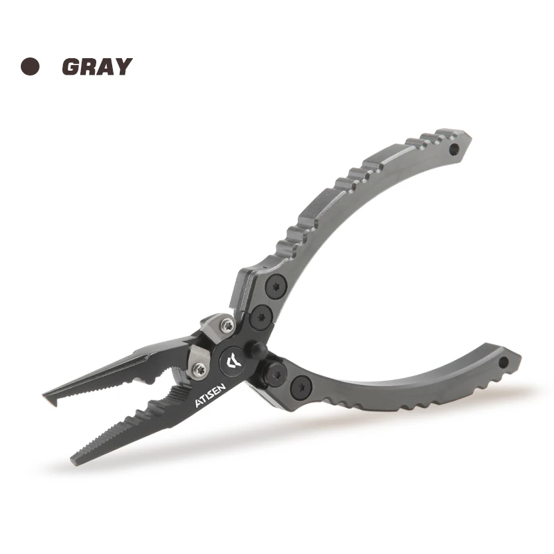 Piscifun Fishing Pliers with Split Rings, Ultralight Aluminum Fishing Tackle Pliers with Tungsten Steel Braid Cutters, Sheath an