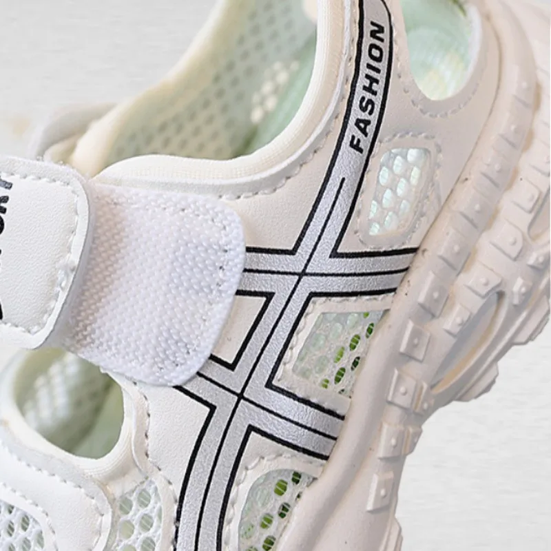Children Summer Sports Sandals Girls Beach Outdoor Non-slip Hiking Shoes Boys Hollow Breathable Anti Collision Round Toe Sandals