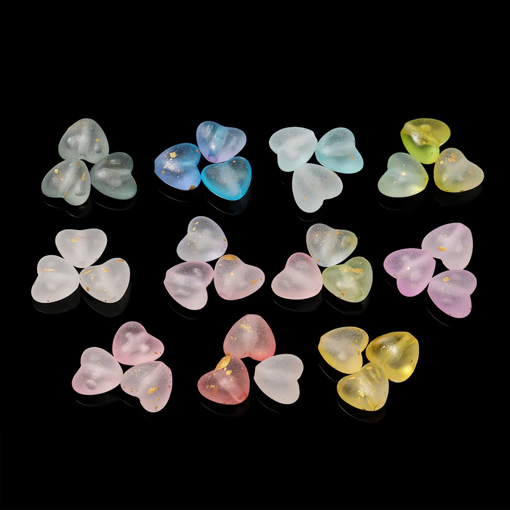 50pcs Acrylic Love Heart Beads Gradient AB Color Large Crystal Loose Spacer Beads for Necklace Bracelet Pendant Jewelry Making