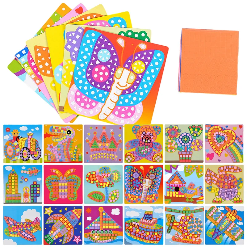 6PCS/Set 3D EVA Mosaic Stickers Wall Decorations School Teaching Incentive Supplies Student Classroom Rewards Birthday Gifts TMZ