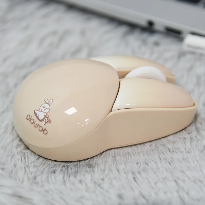 Wireless Silent Mouse, Cute Rabbit Design for Women, Office and Laptop Use