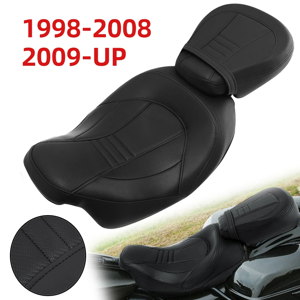 

Motorcycle Front Driver Rear Passenger Two-Up Seat For Harley Touring CVO Street Glide Road King Special Classic 1998-up 2009