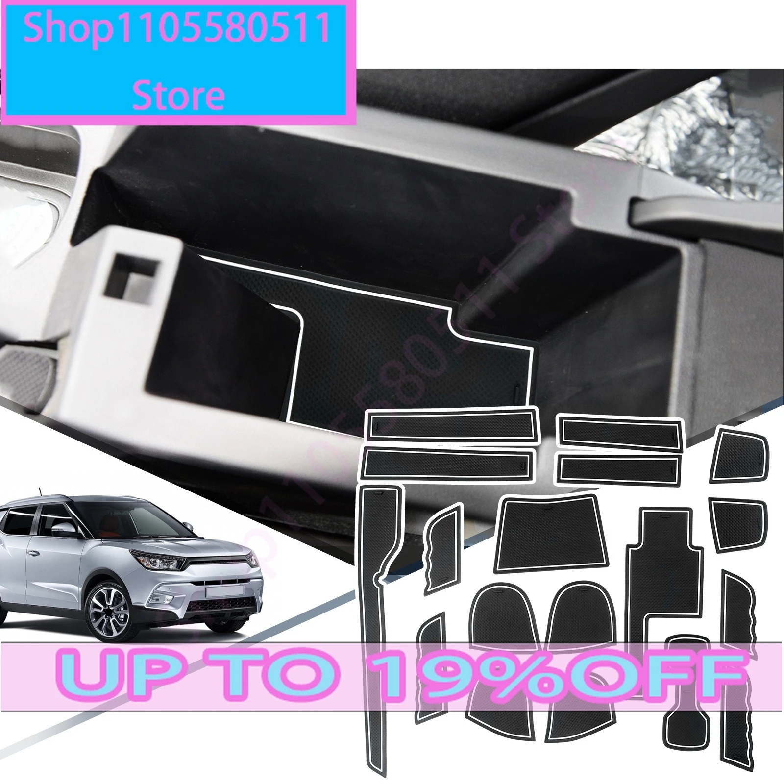 For SsangYong Tivoli 2015-2024 Car Door Groove Mat Anti-slip Slot Pad Auto Interior For SsangYong Tivoli Accessories 2024