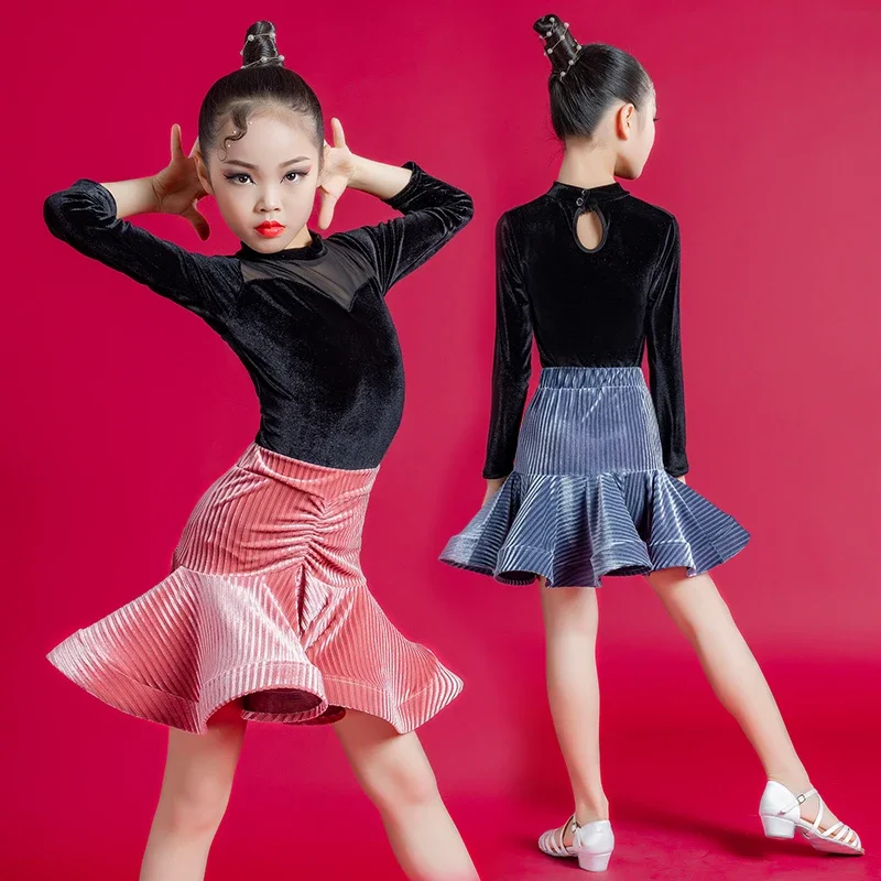 子供のためのプロのlatinダンスドレス、salsa cha Kids、tango、ダンスステージパフォーマンス、女の子のためのドレス