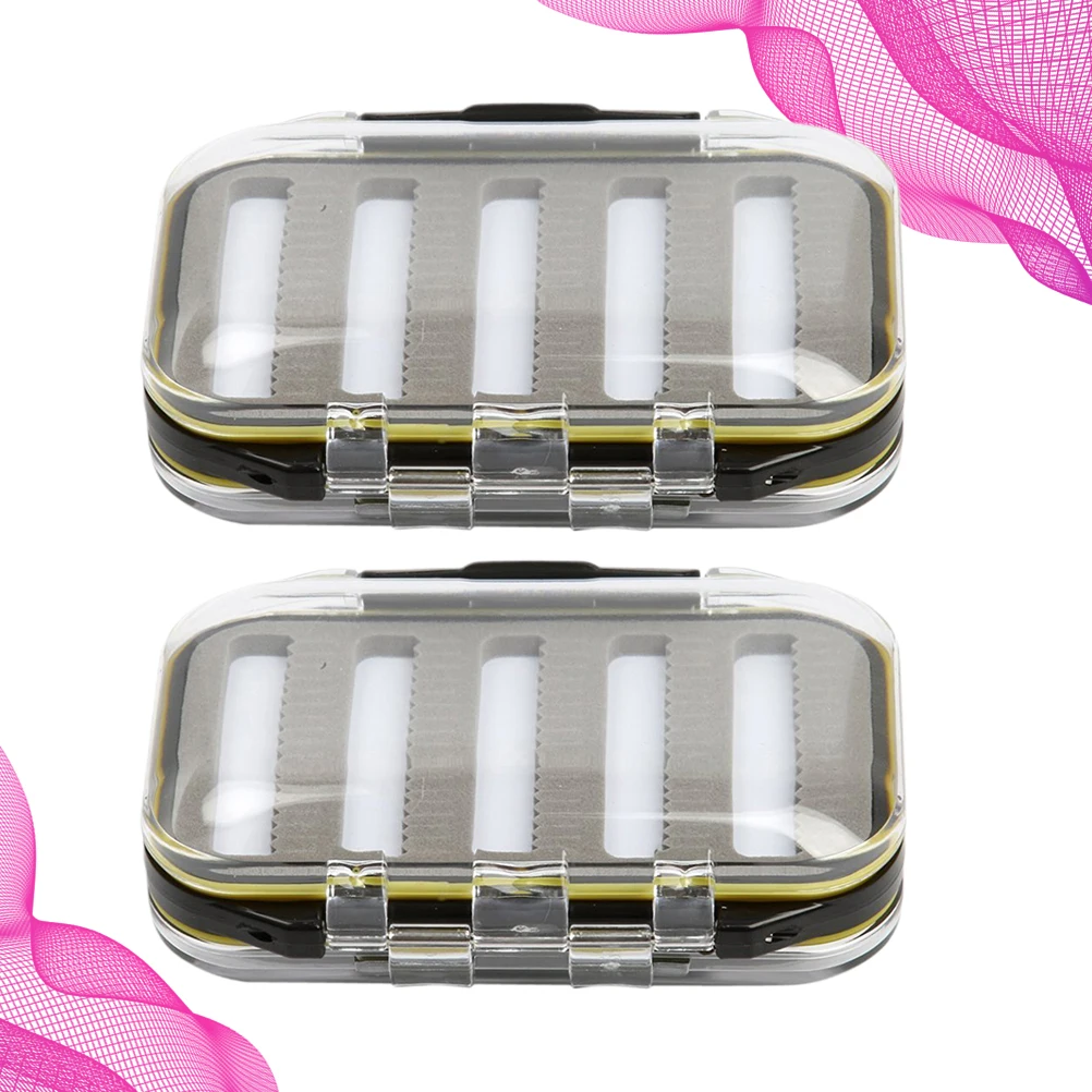 

2 Pcs Fly Box Organizer Tackle Boxes for Fishing Indoor Double Covers Water Proof