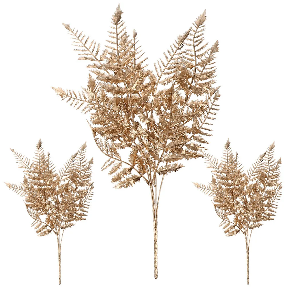 

3pcs Bright Faux Leaves For Christmas Tree Decor Diy Wreath Making Supplies Artificial Leaves Decor Party Floral Arrangements