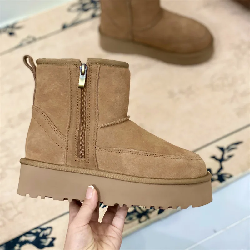 

Chunky Sole, Side Zip. Ultra Warm Real Shearling Boots For Ultimate Winter Comfort.