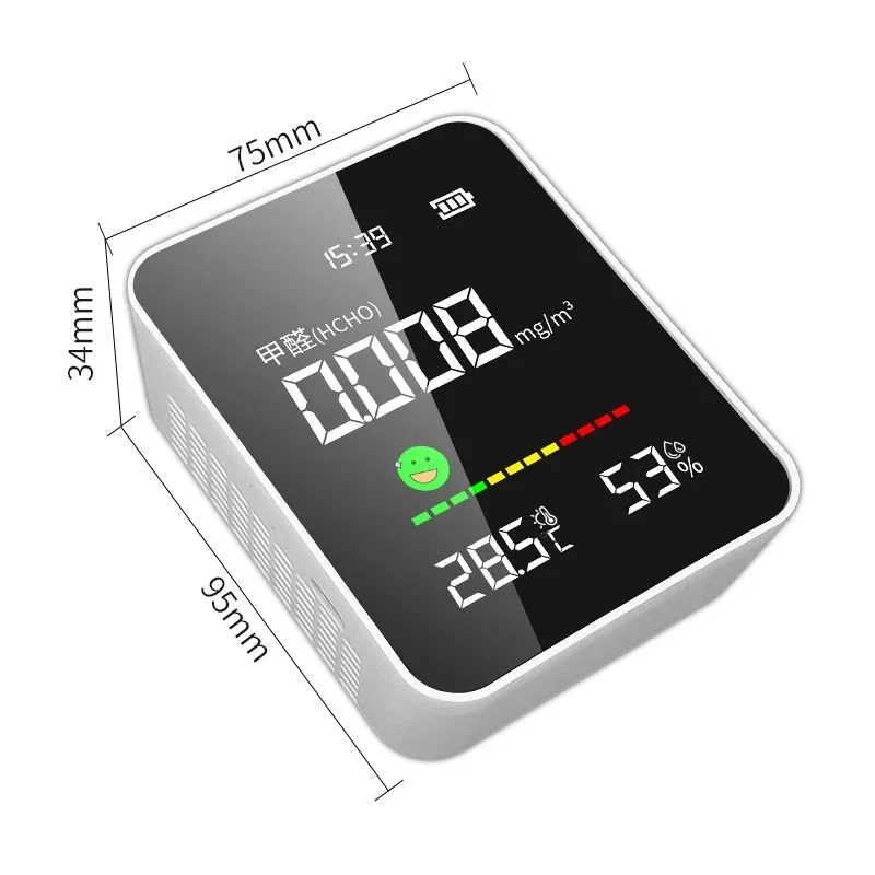 

2026 Air Quality LCD Display Portable Temperature & Humidity Tester Alarm Clock for Home Car Office