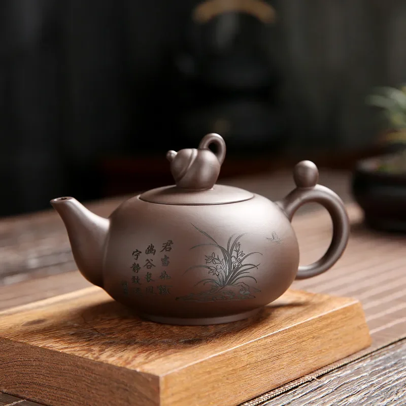 1pc Handmade Tea Set Customized Authentic Yixing Tea Pot Purple Clay Xishi Filter Teapot Beauty Kettle Give Someone A Gift 180ml - Image 5