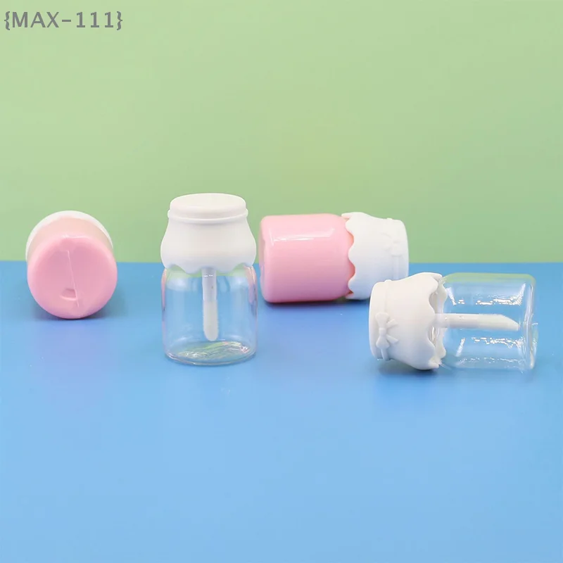 【F2-MAX111】8ml Cute Milk Bottle Lip Gloss Tube - Transparent Pink Empty Bottle Lips Glaze Sample Container Travel Makeup Packagi view 4