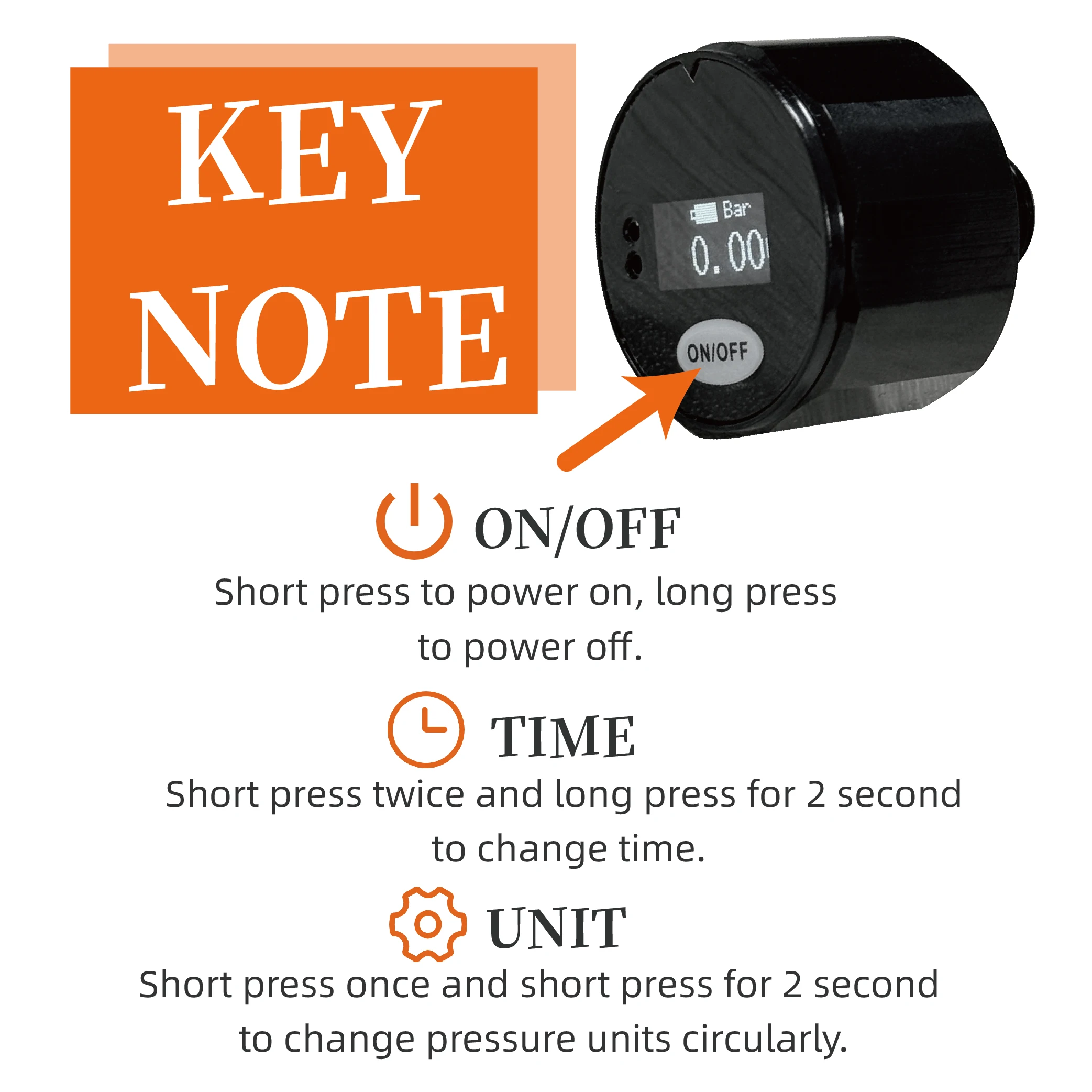 مقياس الضغط الرقمي القابل لإعادة الشحن 28 مم، مقياس وحدة HPA عالي الدقة 350 بار، مقياس الضغط FX لخيط 1/8BSP #3