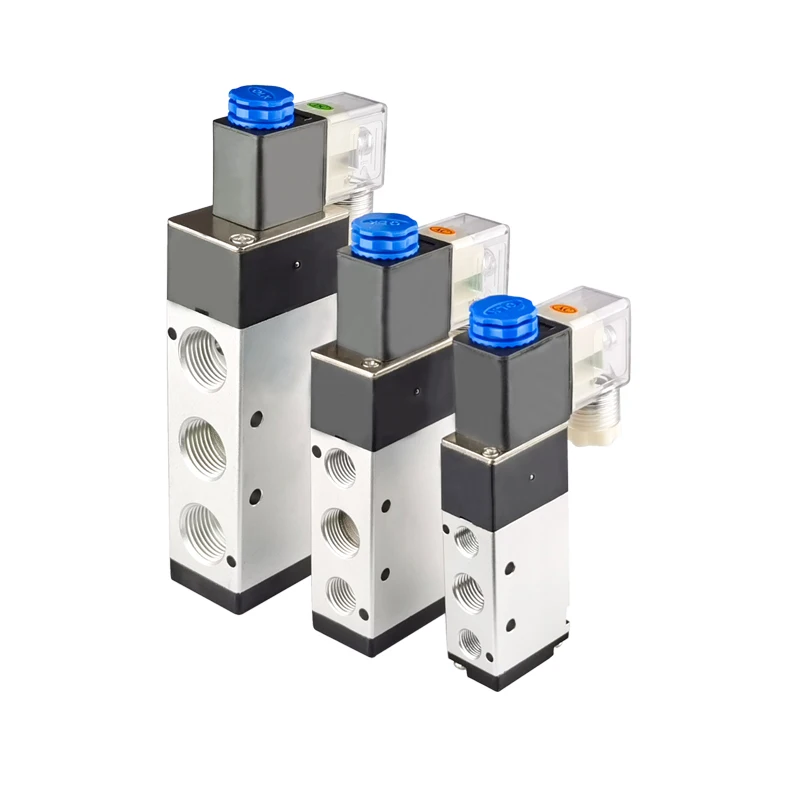 High Quality 4V210-08/4V310-10/4V410-15 2 Position 5 Port Five Way Control Air Valve Electromagnetic DC12V DC24V AC110V AC220V.