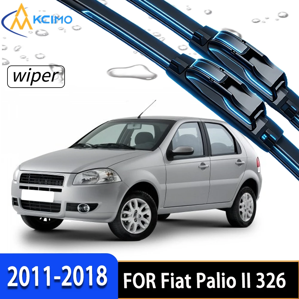 

Durable Rubber Front Windscreen Wiper Blades, Stable Performance Under All Weather Conditions for Fiat Palio II 326 2011-2018