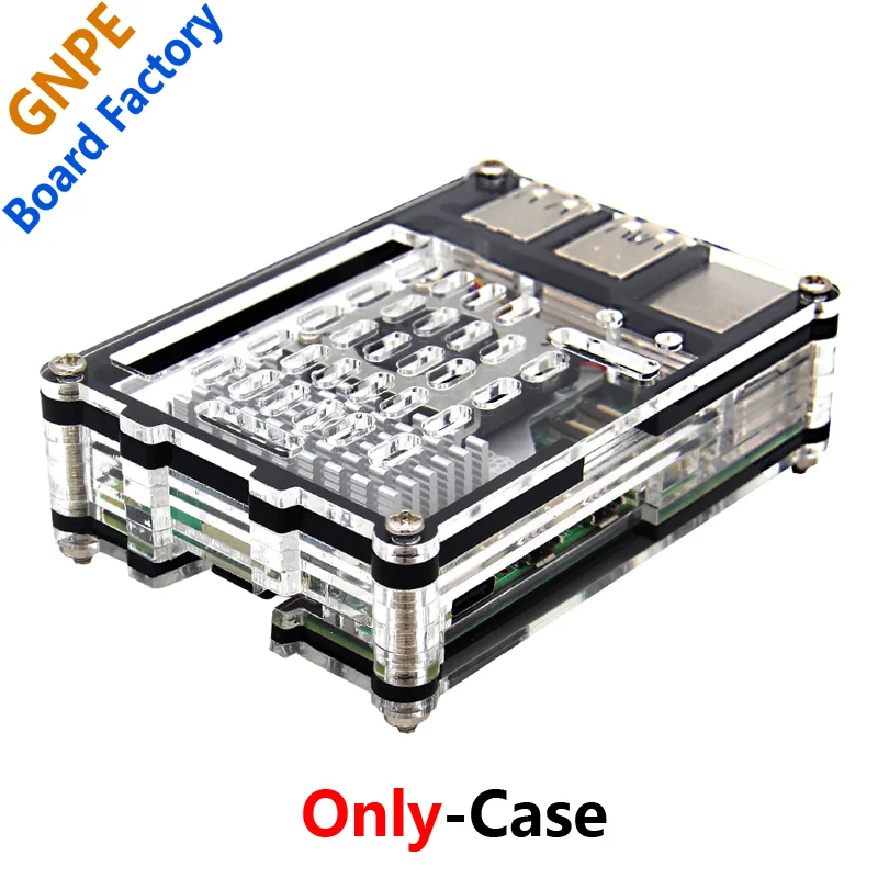 Custodia in acrilico Raspberry Pi 5, 9 strati, aperture precise per dispositivo di raffreddamento attivo ufficiale