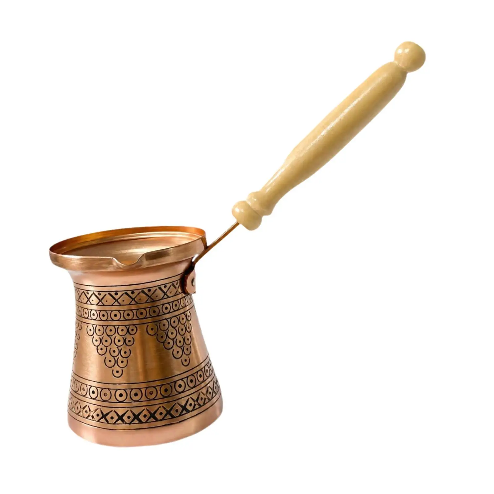 Turkish Coffee Pot Thick Small 400ml Handmade Stovetop Coffee Maker Teapot with Wooden Handle for Office Home Bar Cafe Kitchen view 2