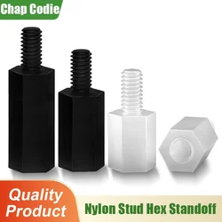 Board Rack Stud Standoff Hex Nylon Motherboard Spacing Screws Male to Female Columns M2 M2.5 M3 M4 M5 M6 Spacers Black White