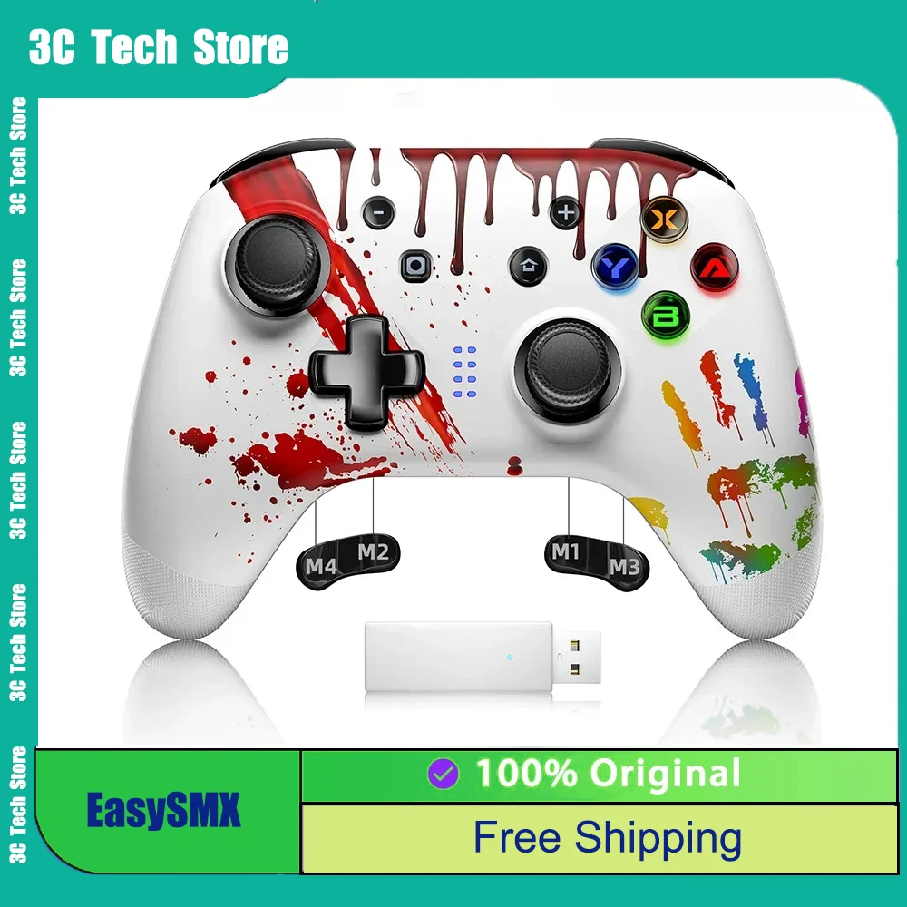 

EasySMX 9124 Pro Wireless Gamepad Bluetooth Gaming Hall Joystick Triggers Effect Controller for PC Android Smart TV NS wukong