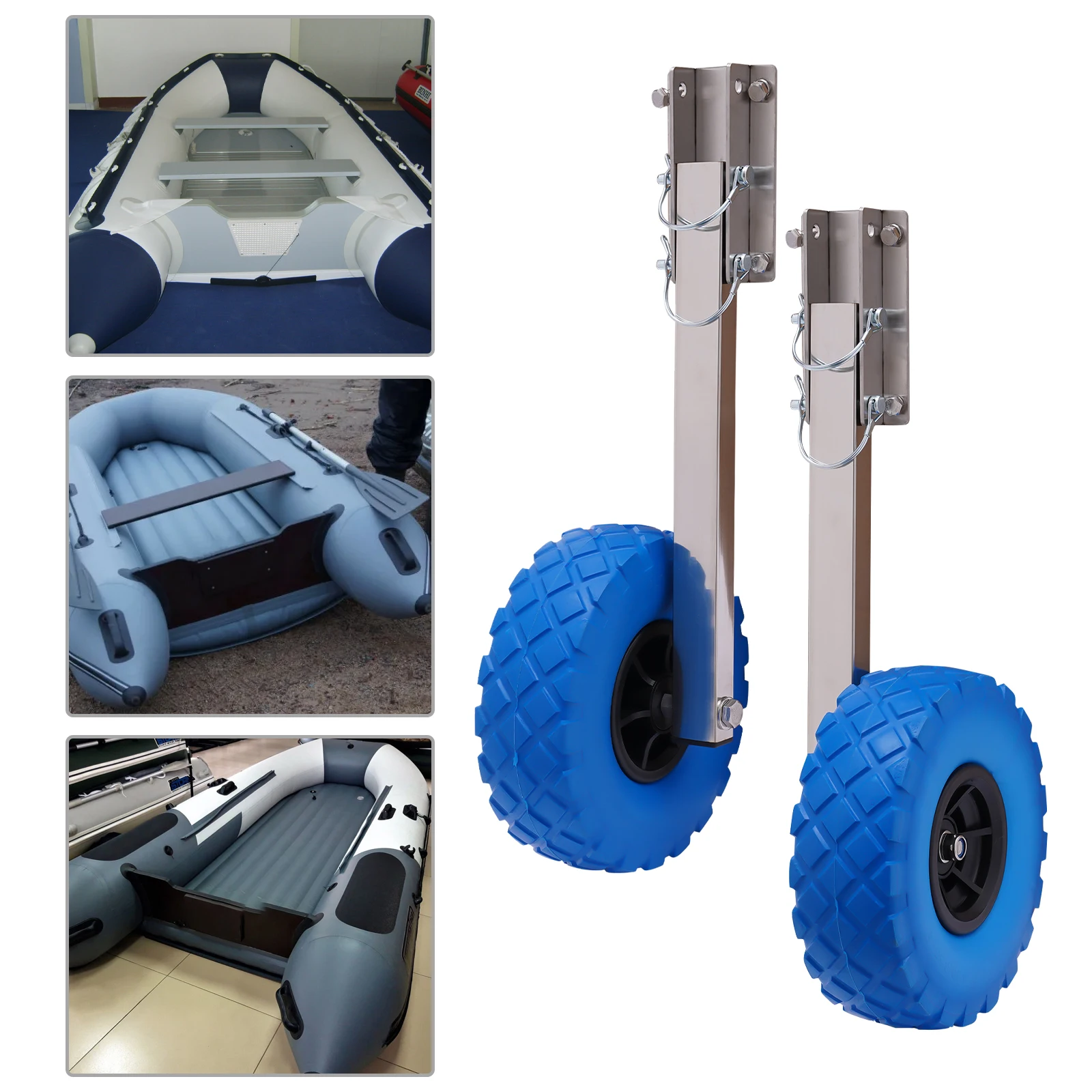 2pcs Inflatable Boat Trailer Wheel Weight-bearing 330.7pounds inflatable Boat Trailer Wheel