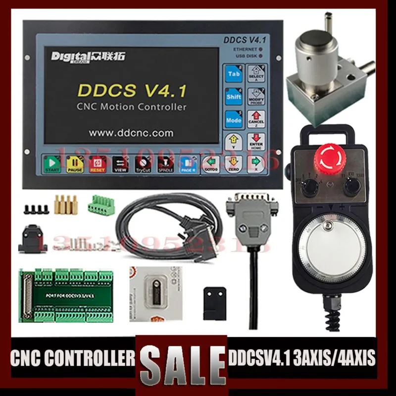 CNC 3- 4-Axis Controller Kit DDCSV4.1 Engraving Machine System Z Tool Setting Instrument G Code Pulse Support Servo Spindle