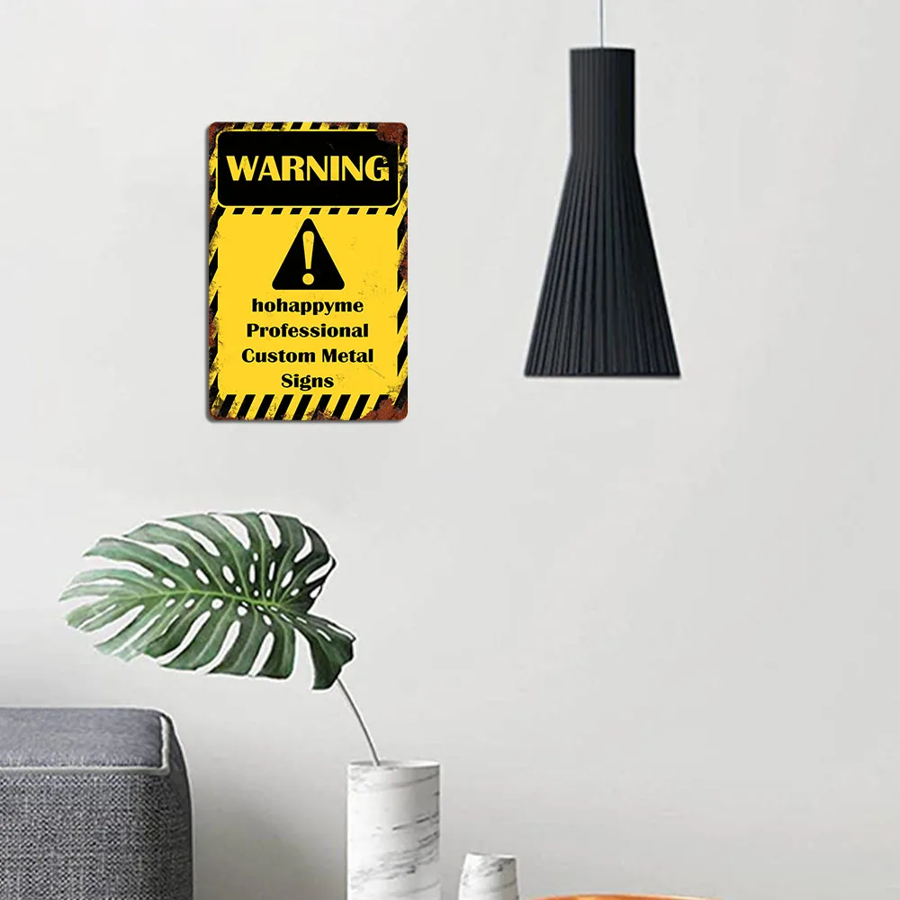 Customizable Vintage Warning Metal Tin Sign Personalised Street Plaque Living Room Office Decor Custom Text Printing