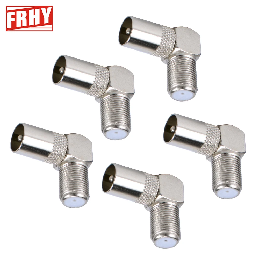 

5PCS High-Quality 90° Right Angle TV Aerial Adapter, F-Type Female to Male, Coaxial Plug for Antenna, Durable & Reliable