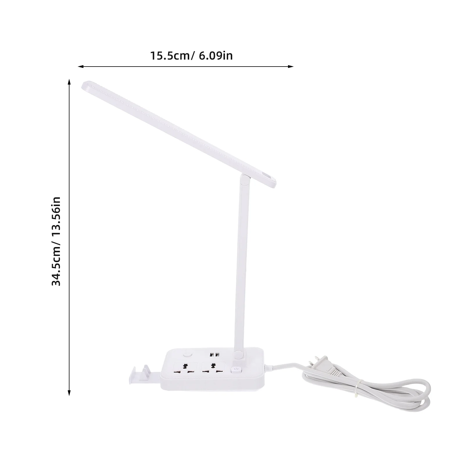 Adjustable Brightness LED Desk Lamp Dimmable Eye Protection USB Charging Outlet Foldable Angle for Home Office Dorm Study