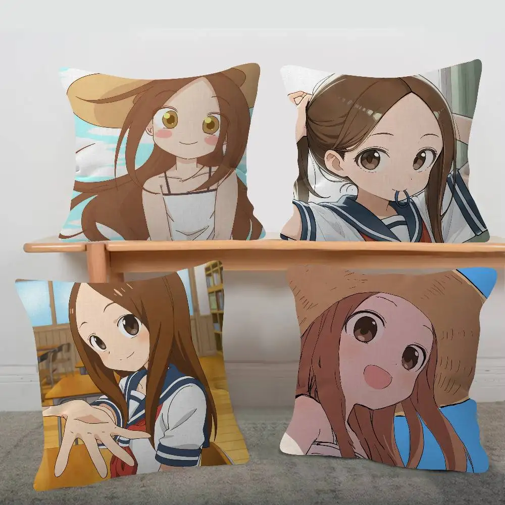 Anime Takagi-san Cute Cartoon Two-dimensional Pillowcase Bedroom Sofa Cushion Cover Nap Pillow Cover