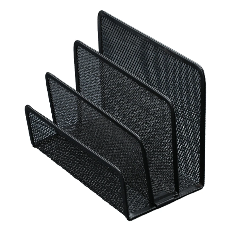 

New Black Mesh Desktop Letter File Holder Office Desk with 3 Compartments