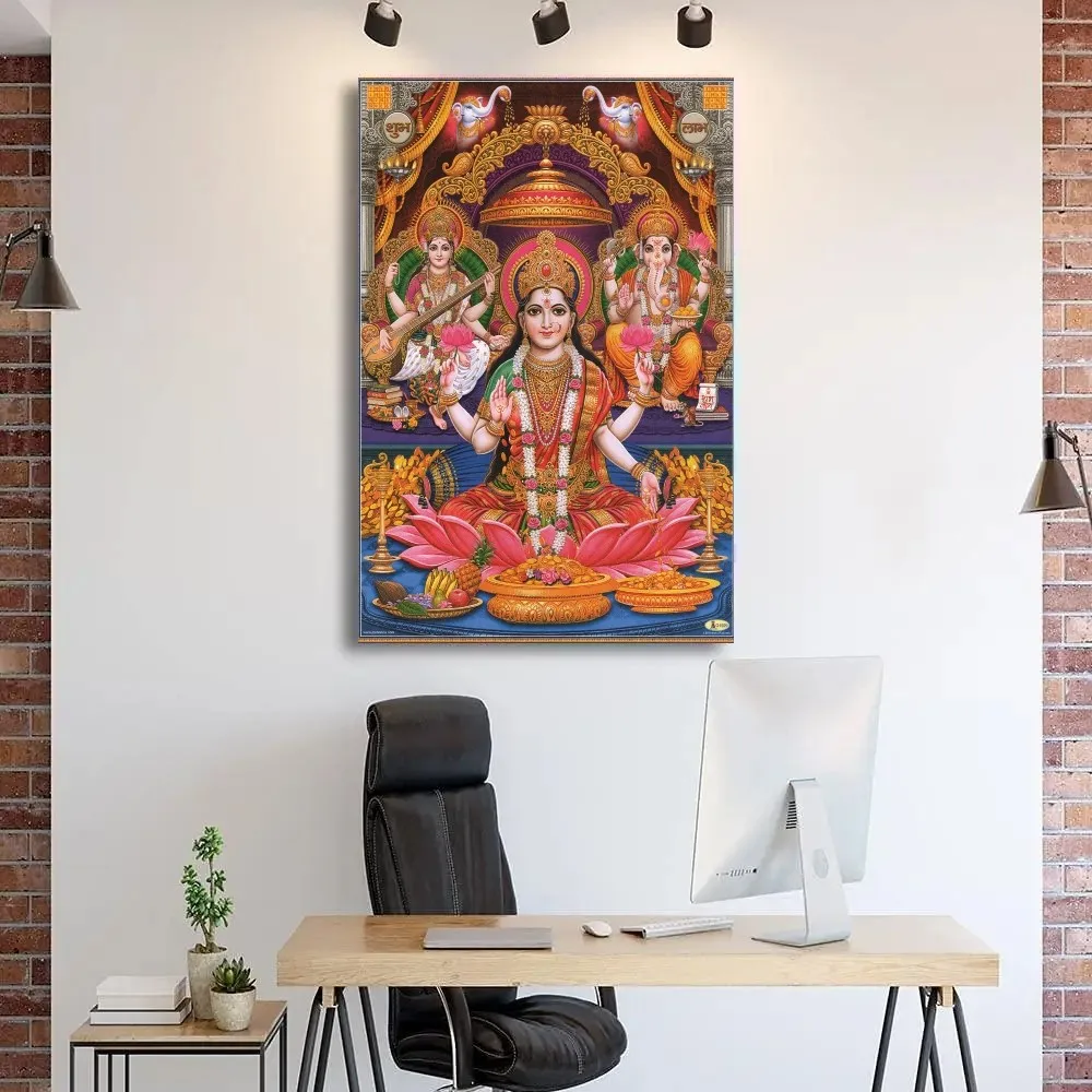 Indian Hindu Goddess Lord Hanuman Religious Poster Kraft Paper Poster Wall Art Painting Study Stickers Big Szie Wall Painting