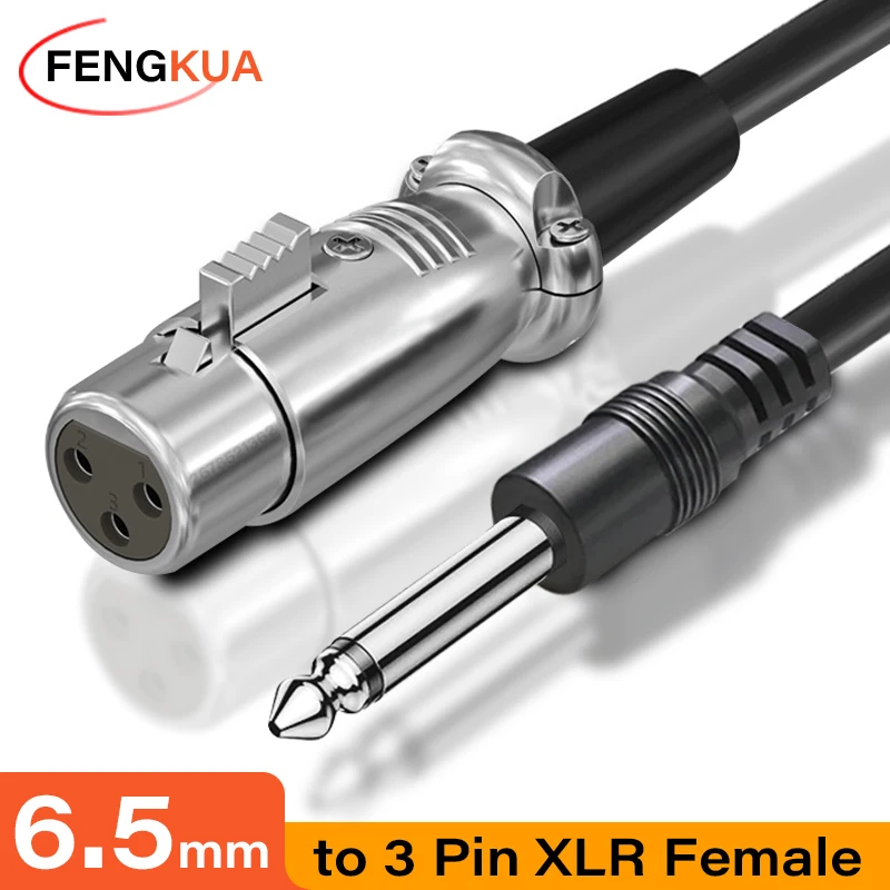 XLR to 6.5mm Audio Cable Microphone Balanced Analog Audio Cord for Audio PC Phone Mixer Amplifiers XLR Female to AUX 6.35mm Jack