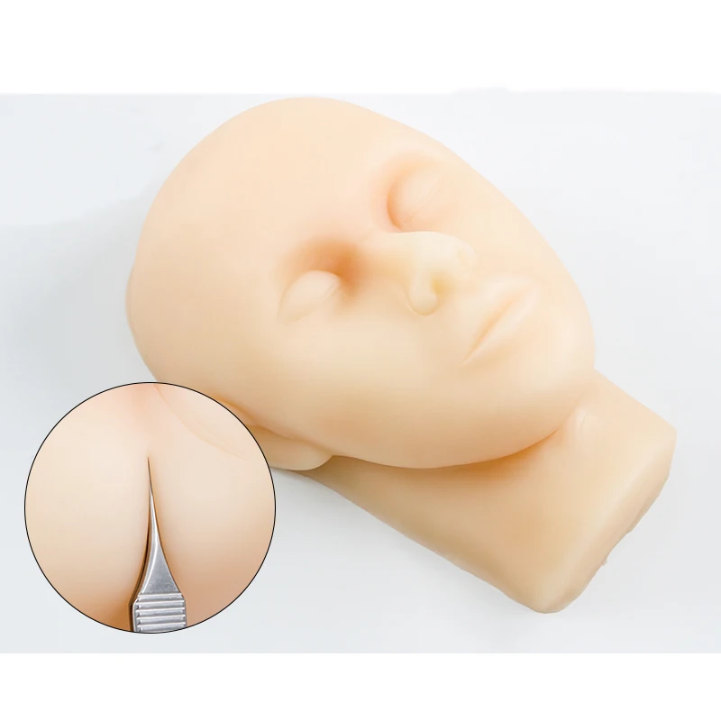 Molde De Cabeça De Silicone Macio, Ensinando o modelo de injeção facial, Micro Line Carving, Pálpebra dupla