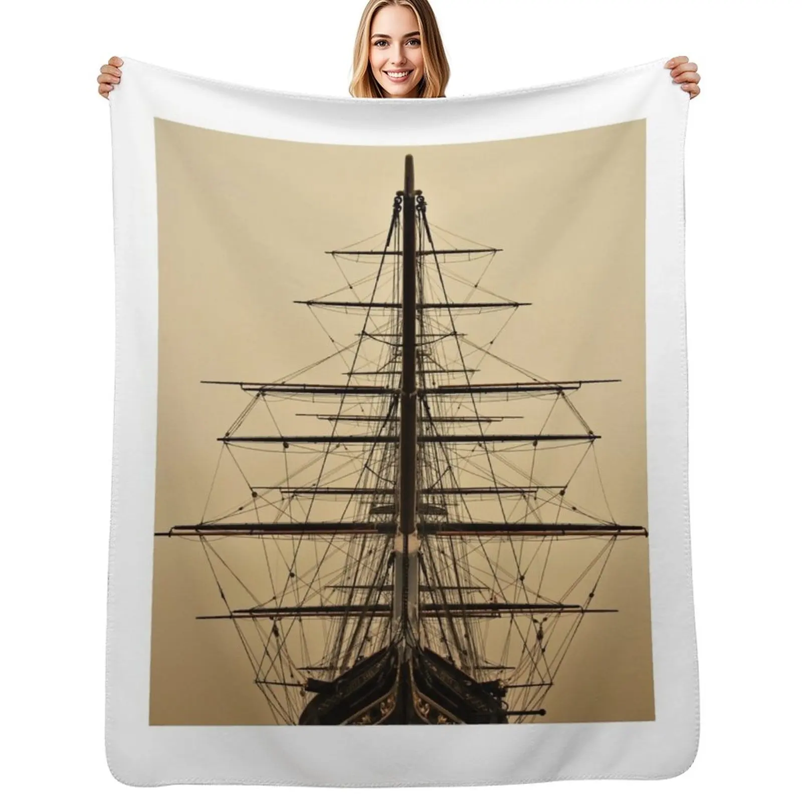 Manta decorativa Cutty Sark at Dawn, manta cálida para decoración de la sala de estar