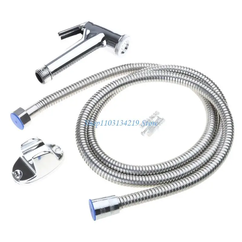 

N5KC Handheld Bidet Sprayer Set Adjustable Water Pressure Control Portable Bidet Sprayer with Spring Hose for Bathroom